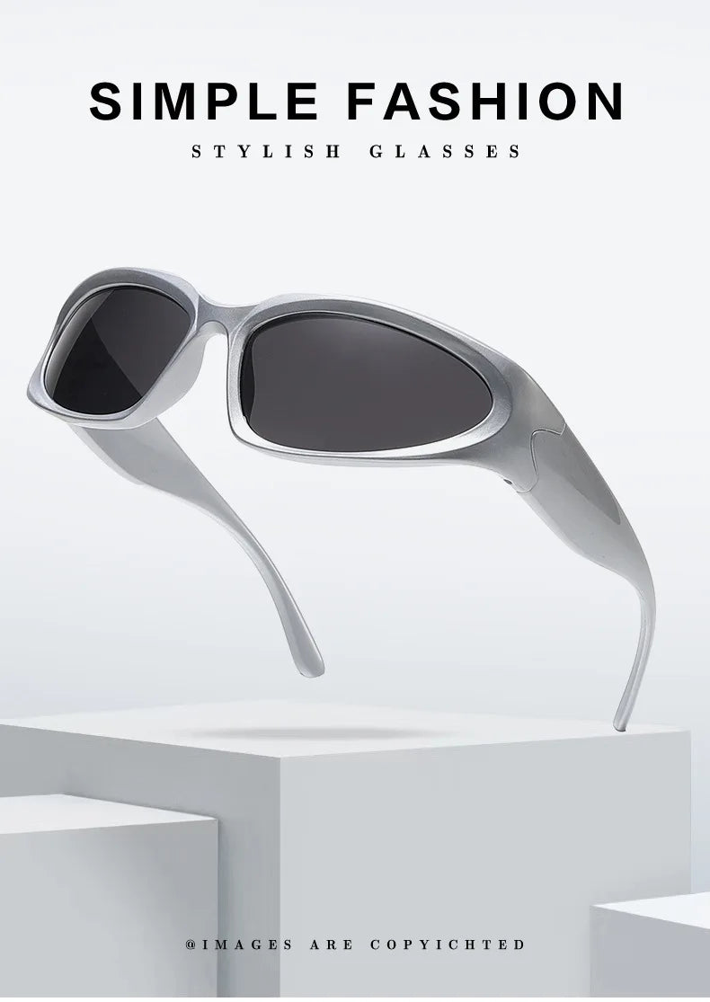 Óculos de Sol moda rave espelhado, Várias cores- Estiloso e confortável 2024